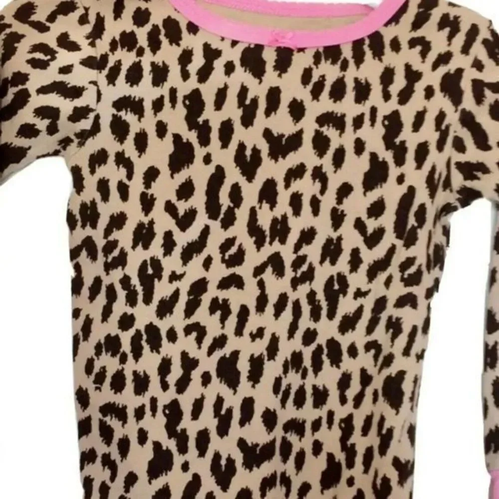 Carters Long Sleeve Top Blouse  Animal Print  Pink Brown Size 3 Toddler Girls